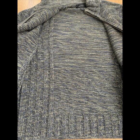 Express Mens Sz L Full Zip Sweater Jacket y2k Chunky Heavy Grunge Academia Green - Picture 7 of 11